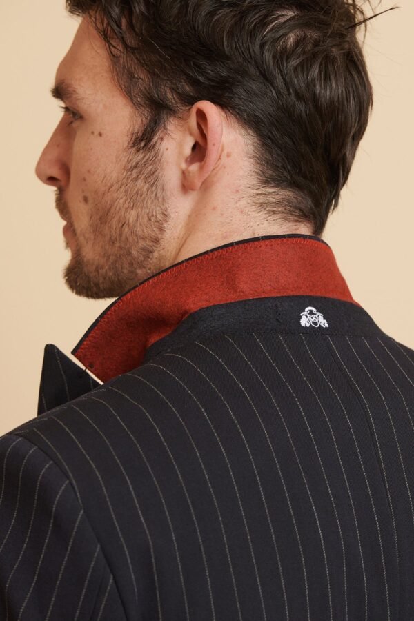 ROCCO - Navy Pinstripe Double Breasted Blazer - Image 5