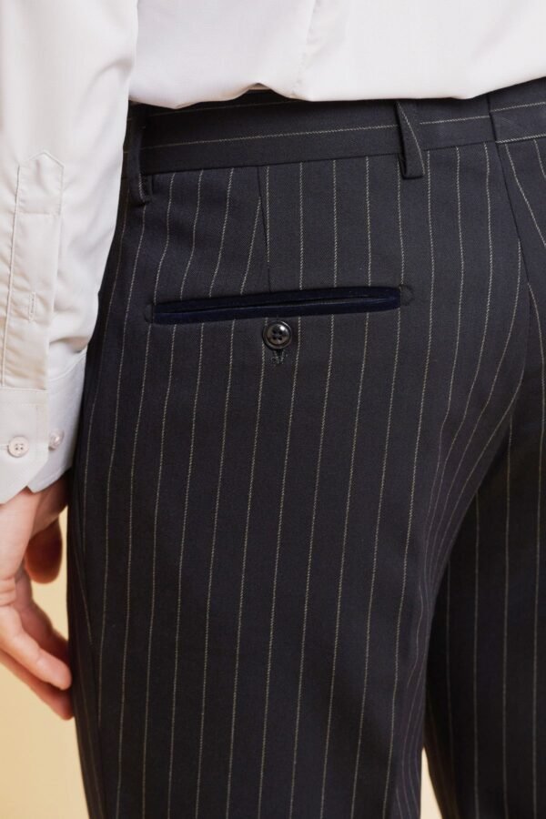 ROCCO - Navy Pinstripe Trousers - Image 3