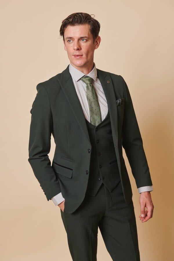 BROMLEY - Olive Green Check Blazer