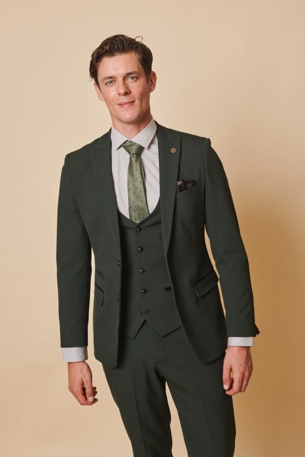 BROMLEY - Olive Green Check Blazer - Image 6