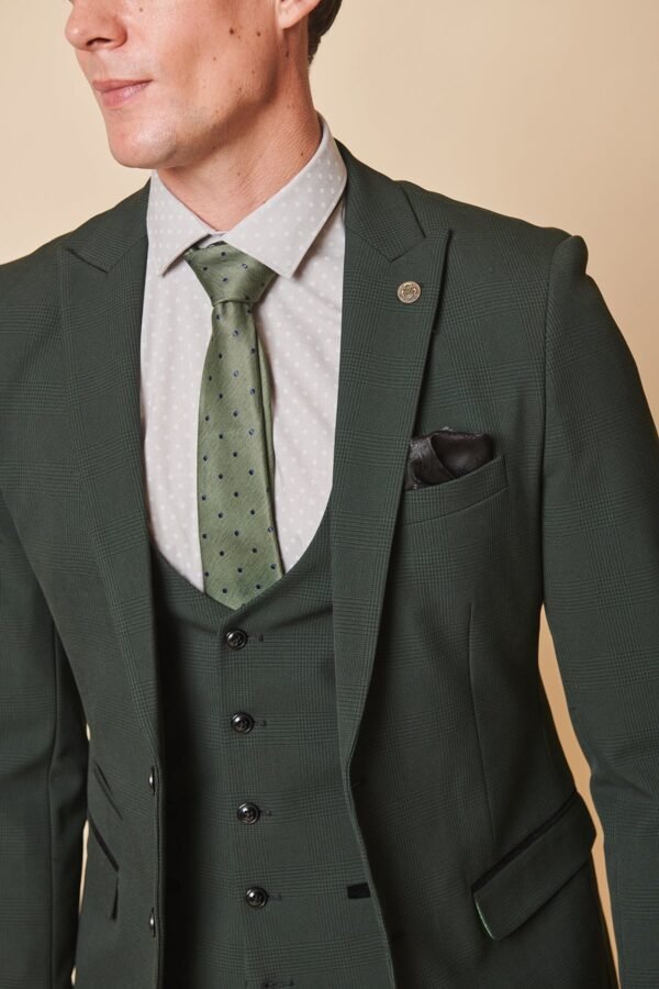 BROMLEY - Olive Green Check Blazer - Image 4