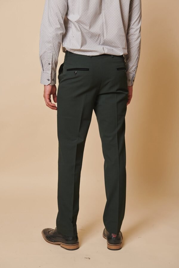 BROMLEY - Olive Green Check Three Piece Suit - Image 14