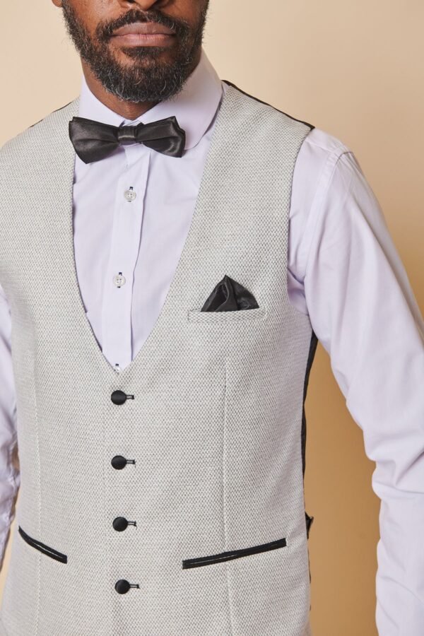 SPENCER - Stone Single Breasted Waistcoat - Image 2