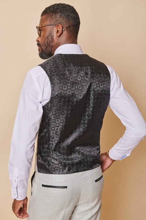 SPENCER - Stone Single Breasted Waistcoat - Image 3