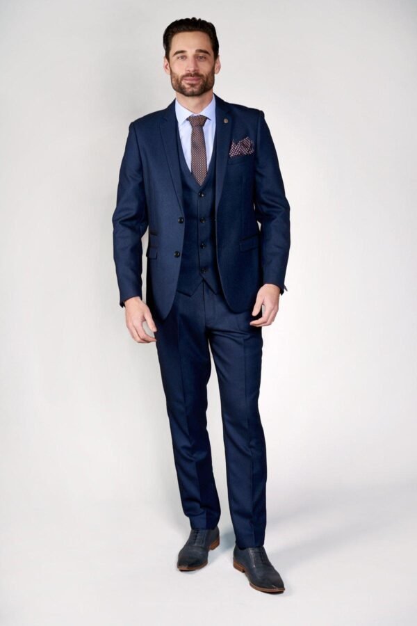 Manchester United Treble Winner Wes Brown in Callum Blue Suit - Image 3