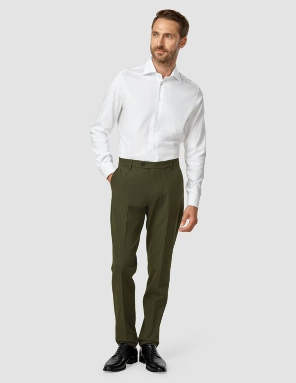 Essential Suit Pants Regular Moss Green Pinstripe - Image 4