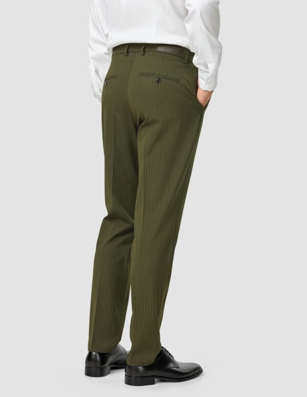 Essential Suit Pants Regular Moss Green Pinstripe - Image 5