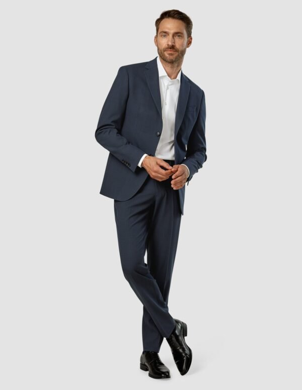 Essential Suit Pants Regular Dark Blue Check - Image 2