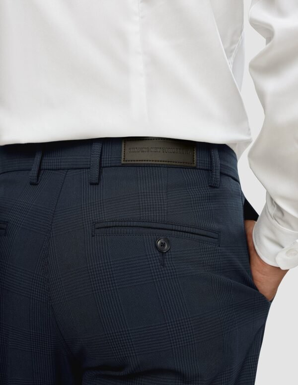 Essential Suit Pants Regular Dark Blue Check - Image 5