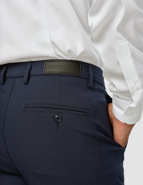 Essential Suit Pants Slim Dark Blue Check - Image 5