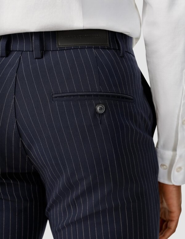 Essential Suit Pants Slim Navy Pinstripe - Image 6