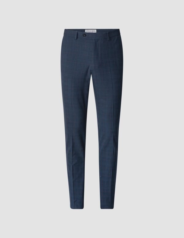 Essential Suit Pants Slim Royal Blue Check - Image 3