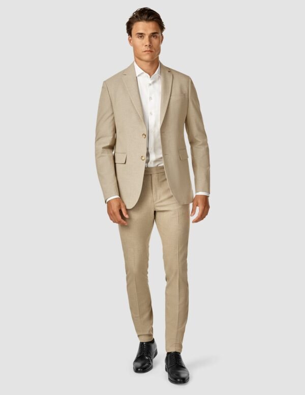 Essential Suit Pants Slim Beige Melange - Image 2