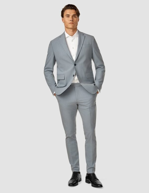 Essential Suit Pants Slim Light Blue Melange - Image 2