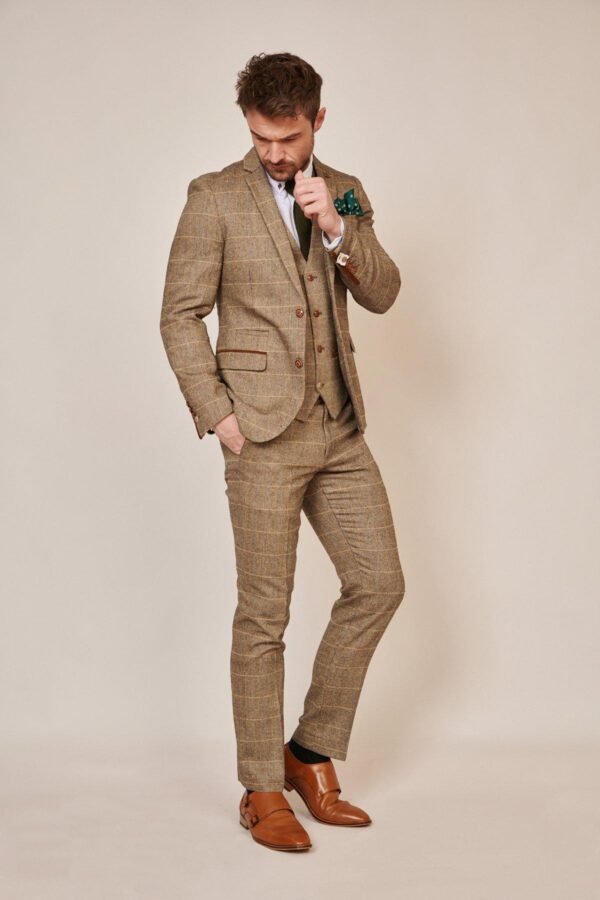 The WHU Collection - TED Tan Tweed Check Three Piece Suit As Worn By Lukasz Fabianski - Image 9