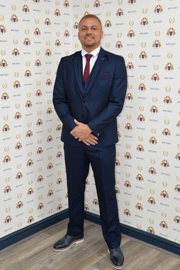 Manchester United Treble Winner Wes Brown in Callum Blue Suit