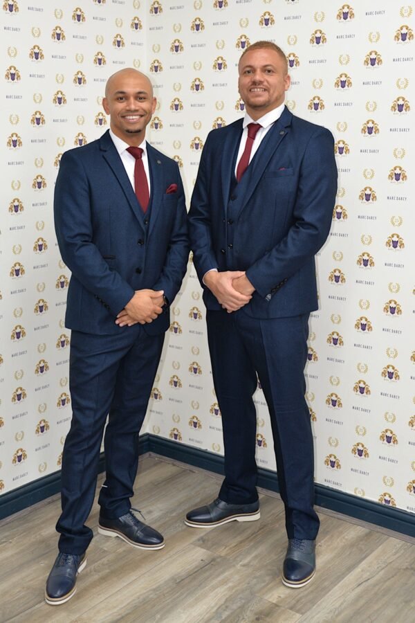 Manchester United Treble Winner Wes Brown in Callum Blue Suit - Image 2